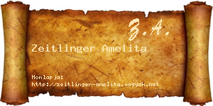 Zeitlinger Amelita névjegykártya